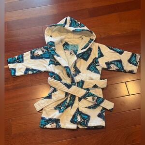 Blue and White Shark Hooded Robe
